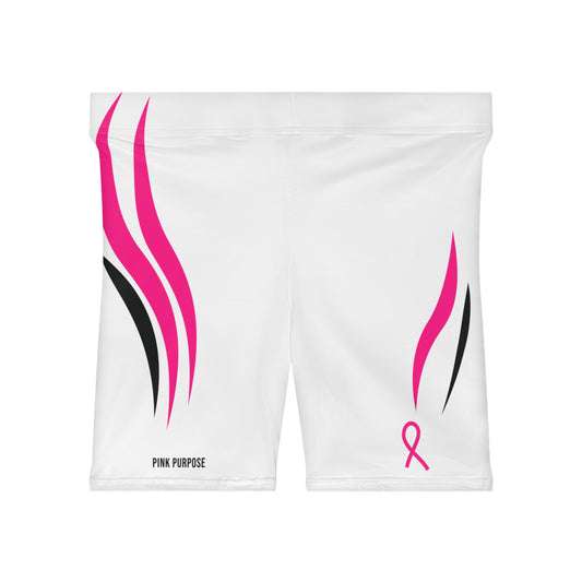 Pink Purpose - White - Women's Biker Shorts