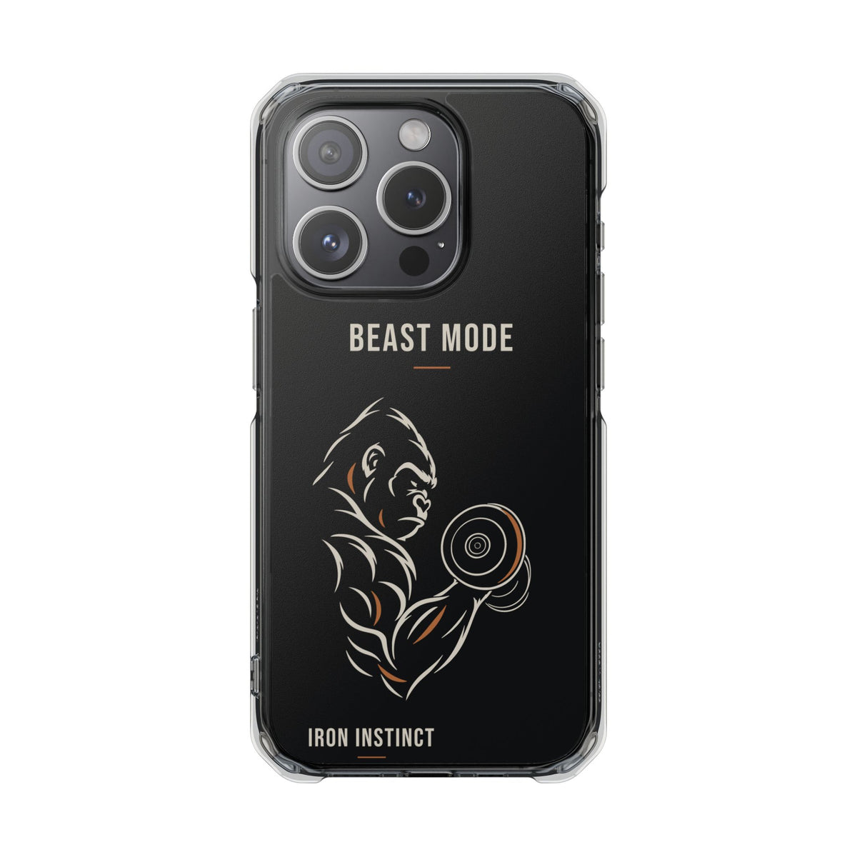 Beast Mode - Iron Instinct - Black - Magnetic Clear Impact iPhone Case