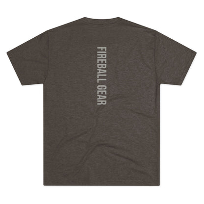 Fireball Gear - Flame &amp; Gear - Gris y blanco - Camiseta unisex de mezcla triple