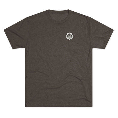 Fireball Gear - Flame &amp; Gear - Gris y blanco - Camiseta unisex de mezcla triple