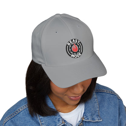 Beast Mode Series - Flame & Gear Circle - FlexFit Cap - Black & Red