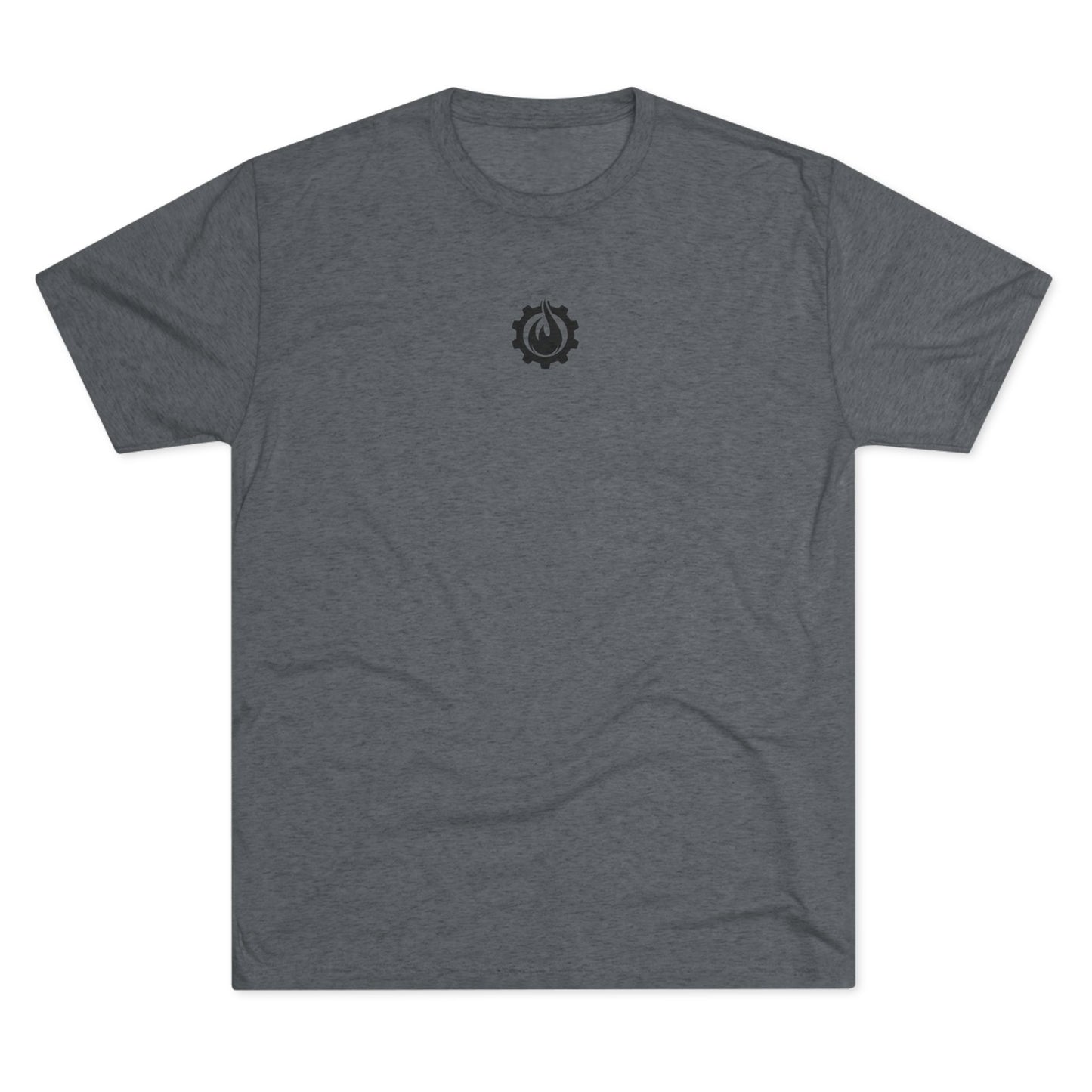 Fireball Gear - Camiseta unisex de mezcla triple negra con llamas y engranajes
