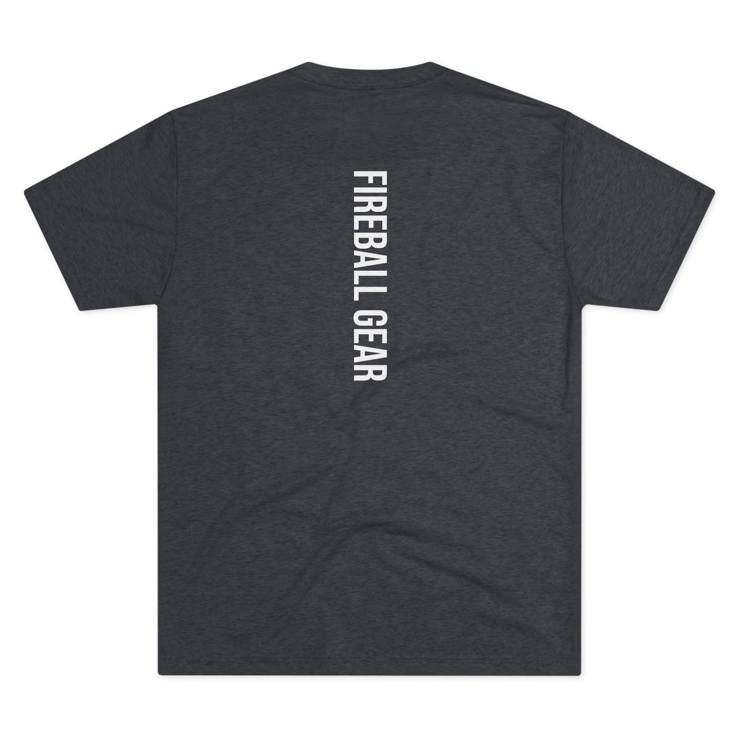 Fireball Gear - Camiseta unisex de mezcla triple blanca con llamas y engranajes