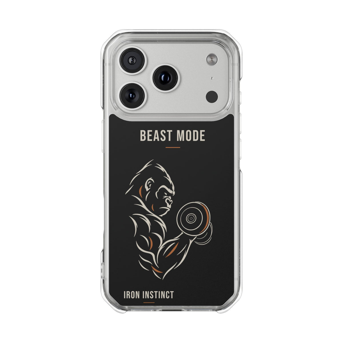 Beast Mode - Iron Instinct - Black - Magnetic Clear Impact iPhone Case