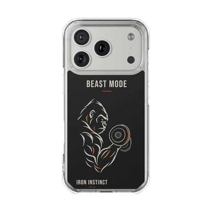 Beast Mode - Iron Instinct - Black - Magnetic Clear Impact iPhone Case