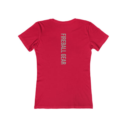 Fireball Gear - Flame & Gear - Gray & White - Women's Slim Fit - Fitness T-shirt