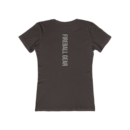 Fireball Gear - Flame & Gear - Gray & White - Women's Slim Fit - Fitness T-shirt
