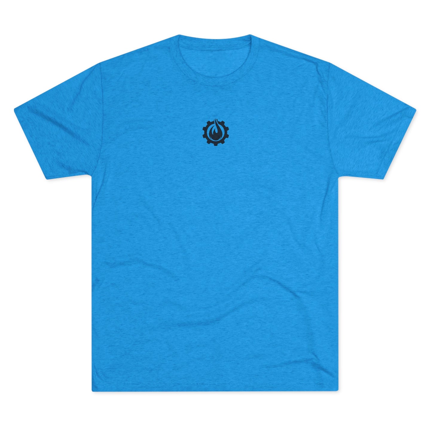 Fireball Gear - Camiseta unisex de mezcla triple negra con llamas y engranajes