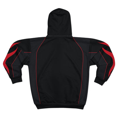 Flaming Edge – Black & Red Zip Hoodie