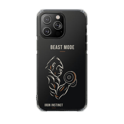 Beast Mode - Iron Instinct - Black - Magnetic Clear Impact iPhone Case