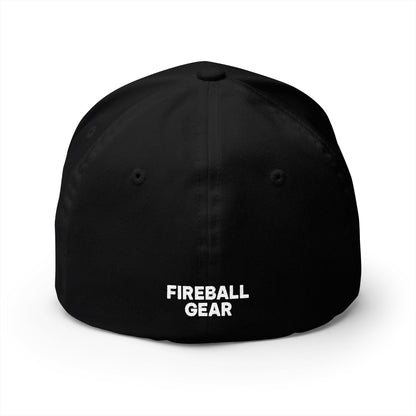 Beast Mode Series - Flame & Gear - FlexFit Cap - White