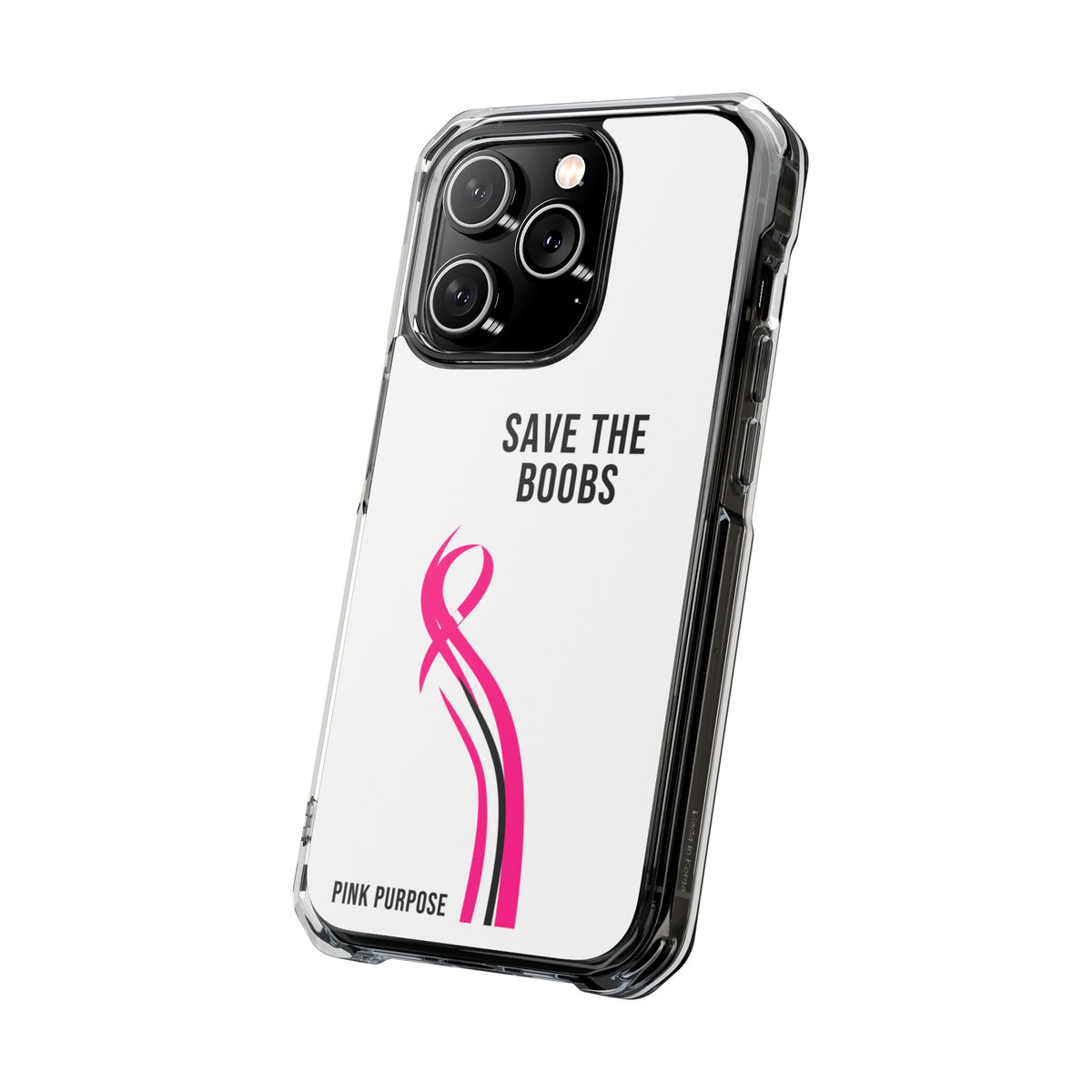 Pink Purpose - White - Magnetic Clear Impact iPhone Case