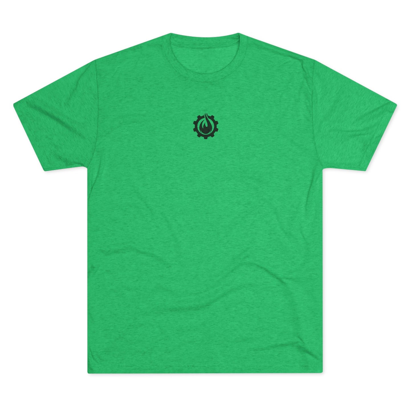 Fireball Gear - Camiseta unisex de mezcla triple negra con llamas y engranajes