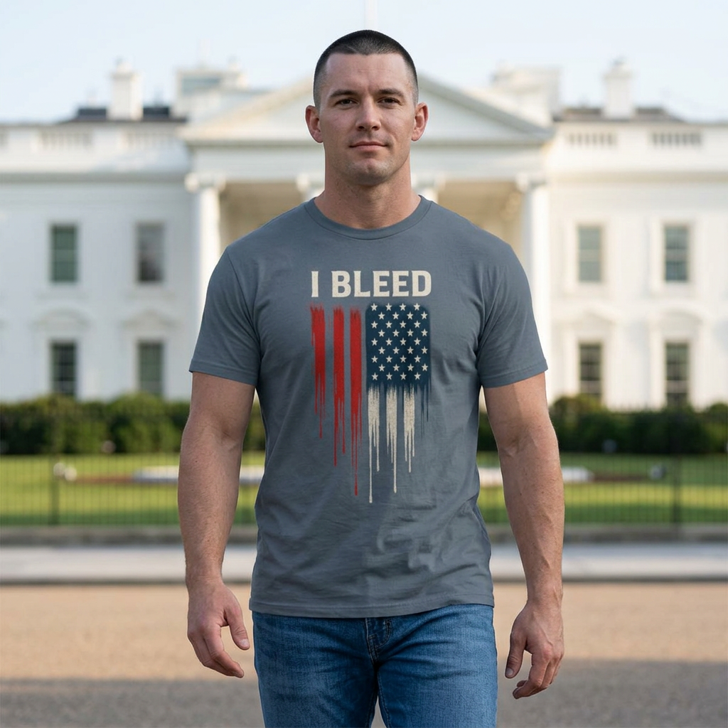 I Bleed - Rojo, blanco y azul - Camiseta unisex