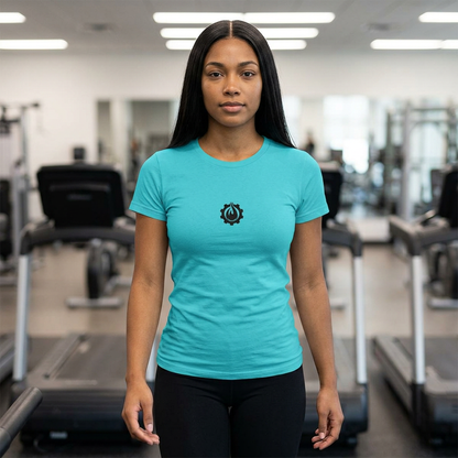 Fireball Gear - Flame &amp; Gear - Schwarz - Damen Slim Fit T-Shirt