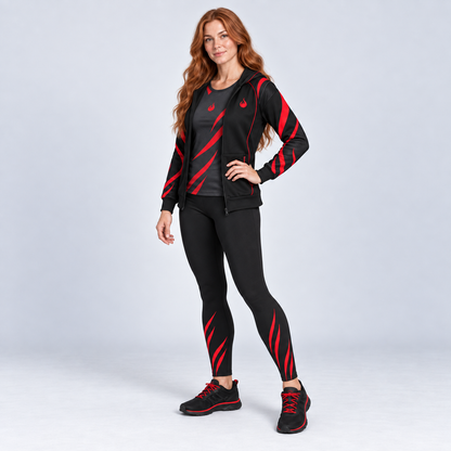 Flames Edge – Black & Red Zip Hoodie