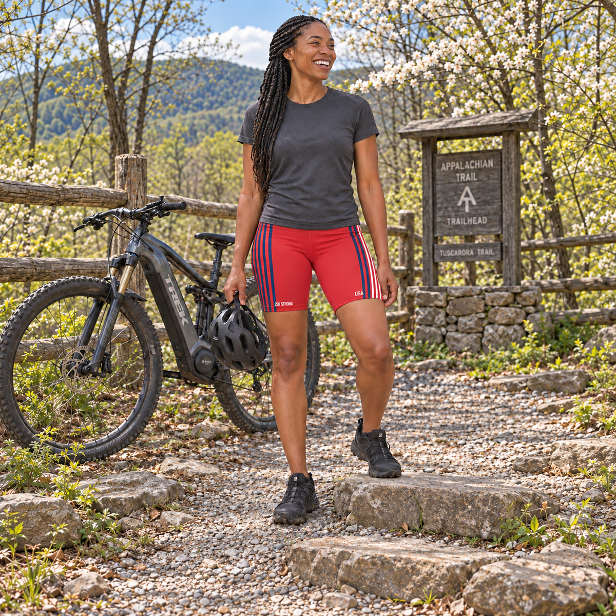 250 Strong - Red - Women's Biker Shorts