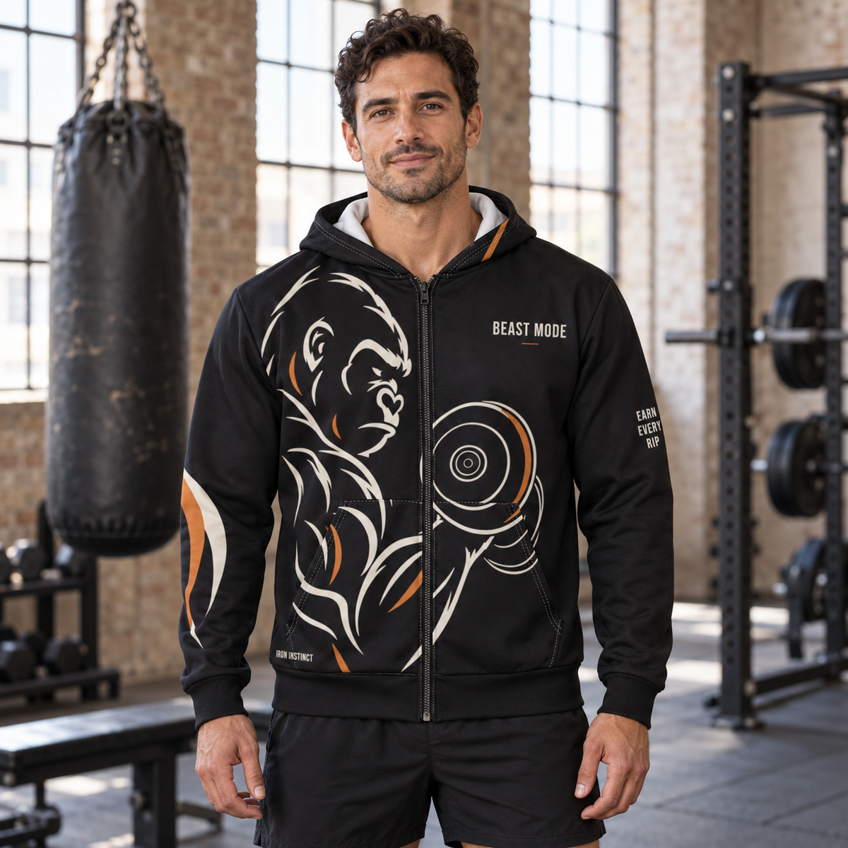 Beast Mode - Iron Instinct - Black - Unisex Zip Hoodie