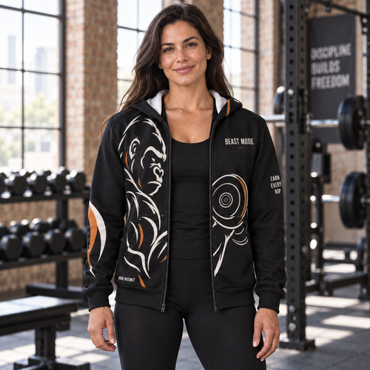 Beast Mode - Iron Instinct - Black - Unisex Zip Hoodie