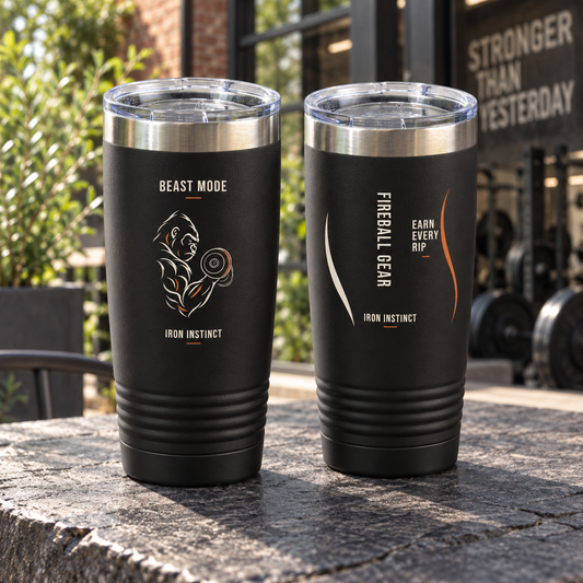 Beast Mode - Iron Instinct - Black - Insulated Tumbler, 20oz