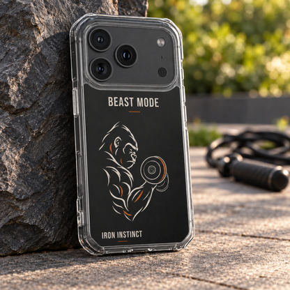 Beast Mode - Iron Instinct - Black - Magnetic Clear Impact iPhone Case