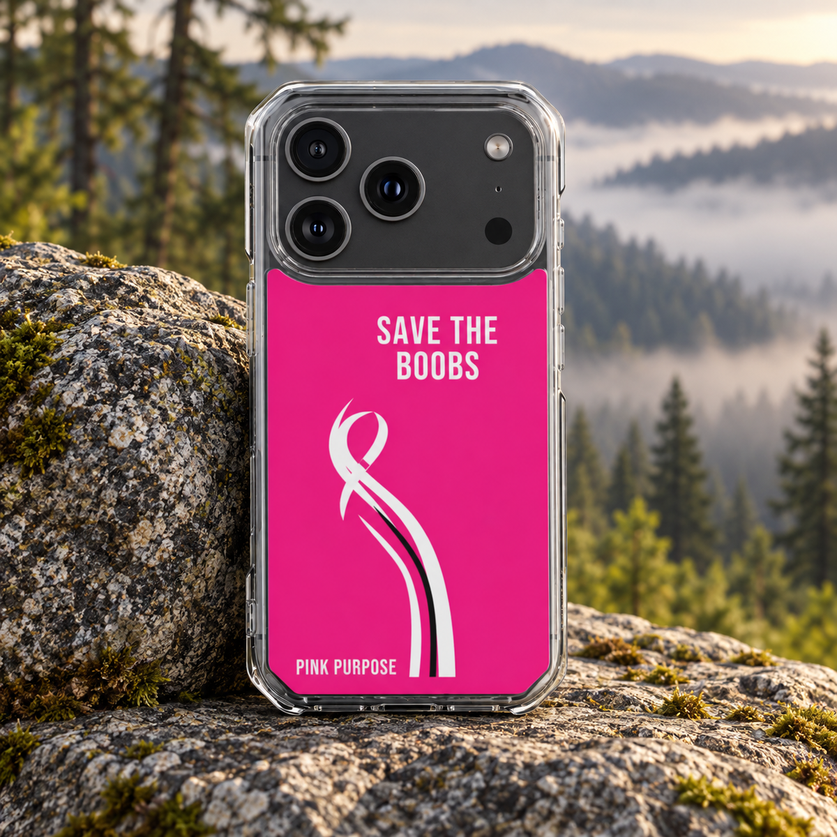 Pink Purpose - Hot Pink - Magnetic Clear Impact iPhone Case