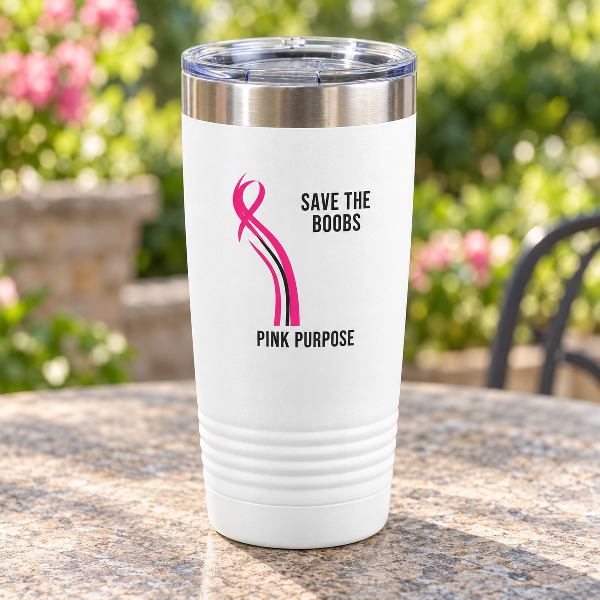 Pink Purpose - White - Insulated Tumbler, 20oz