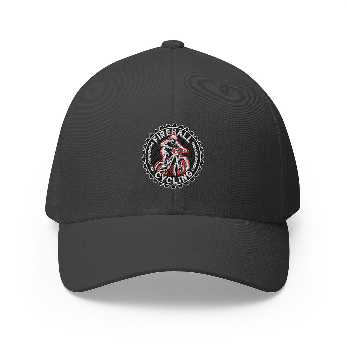 Fireball Cycling - Flaming Rider - FlexFit Dark Caps