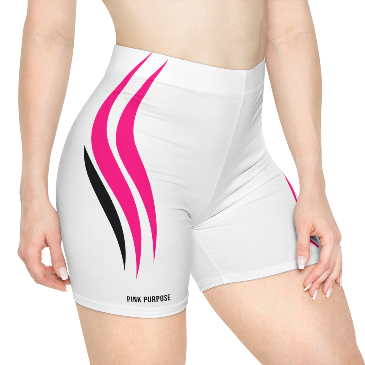 Pink Purpose - White - Women's Biker Shorts