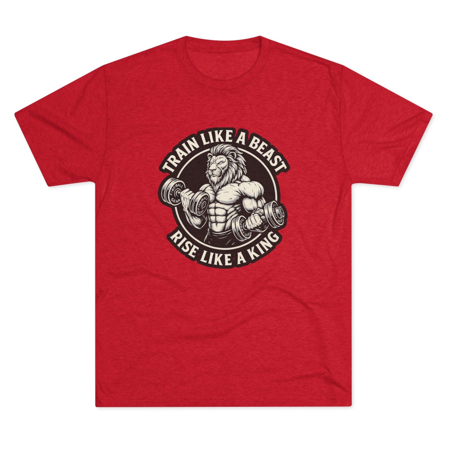 Serie Modo Bestia - Entrena como una bestia, asciende como un rey - Camiseta unisex de mezcla triple