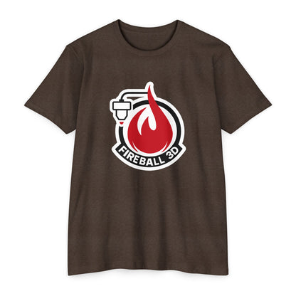 Camiseta unisex Fireball 3D - Outlined