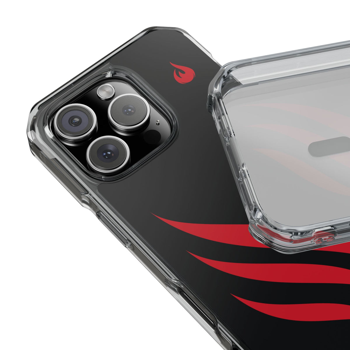 Flaming Edge - Magnetic Clear Impact iPhone Cases