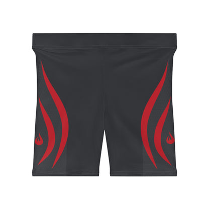 Flame Stripe - Women's Biker Shorts - Gray
