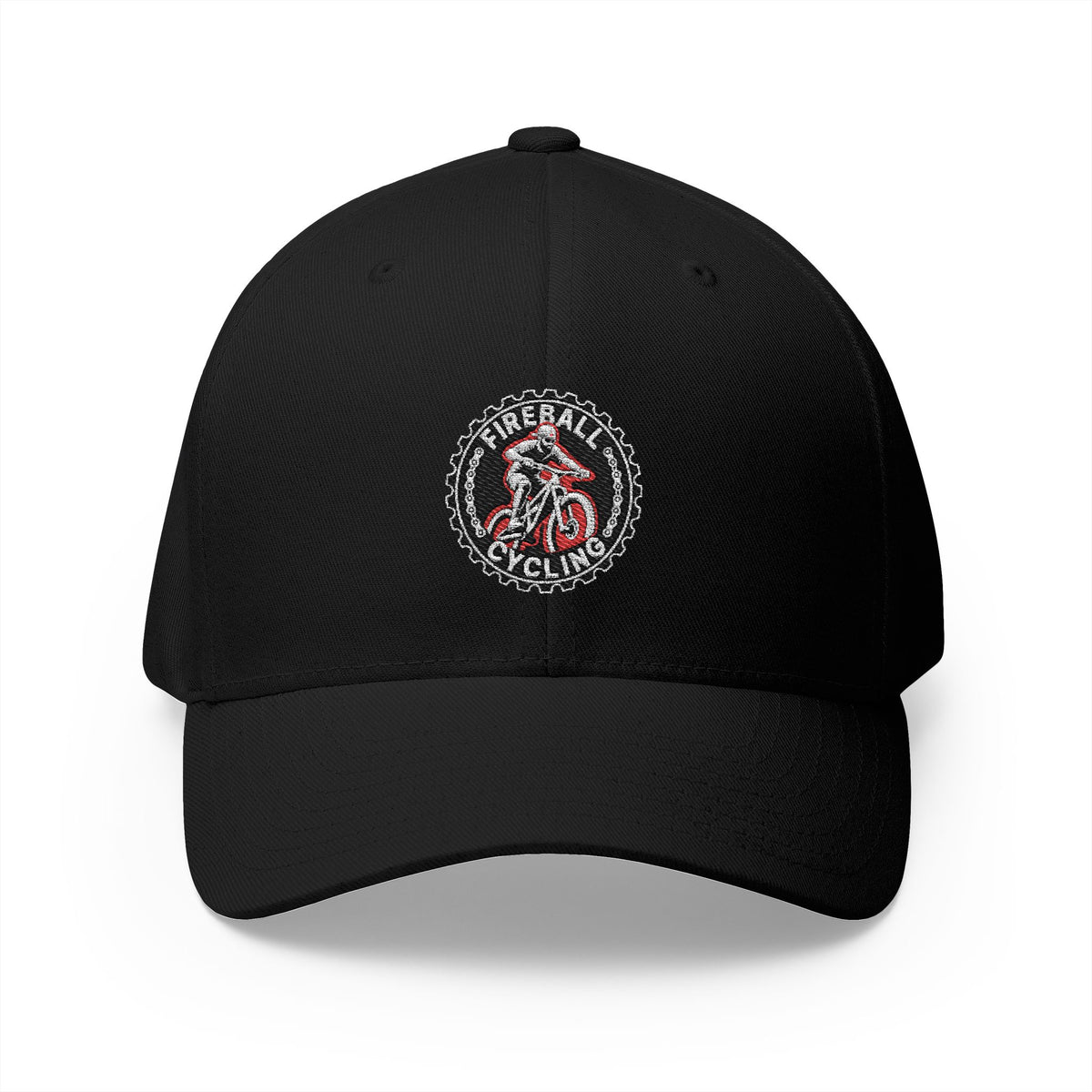 Fireball Cycling - Flaming Rider - FlexFit Dark Caps