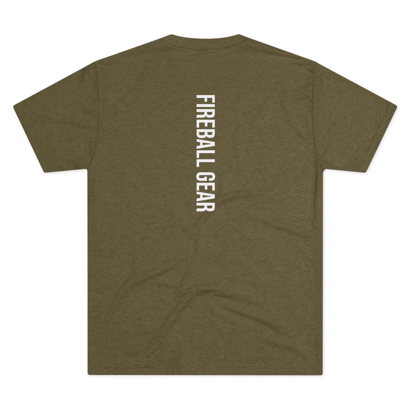 Fireball Gear - Flame &amp; Gear - Camiseta unisex de mezcla triple blanca