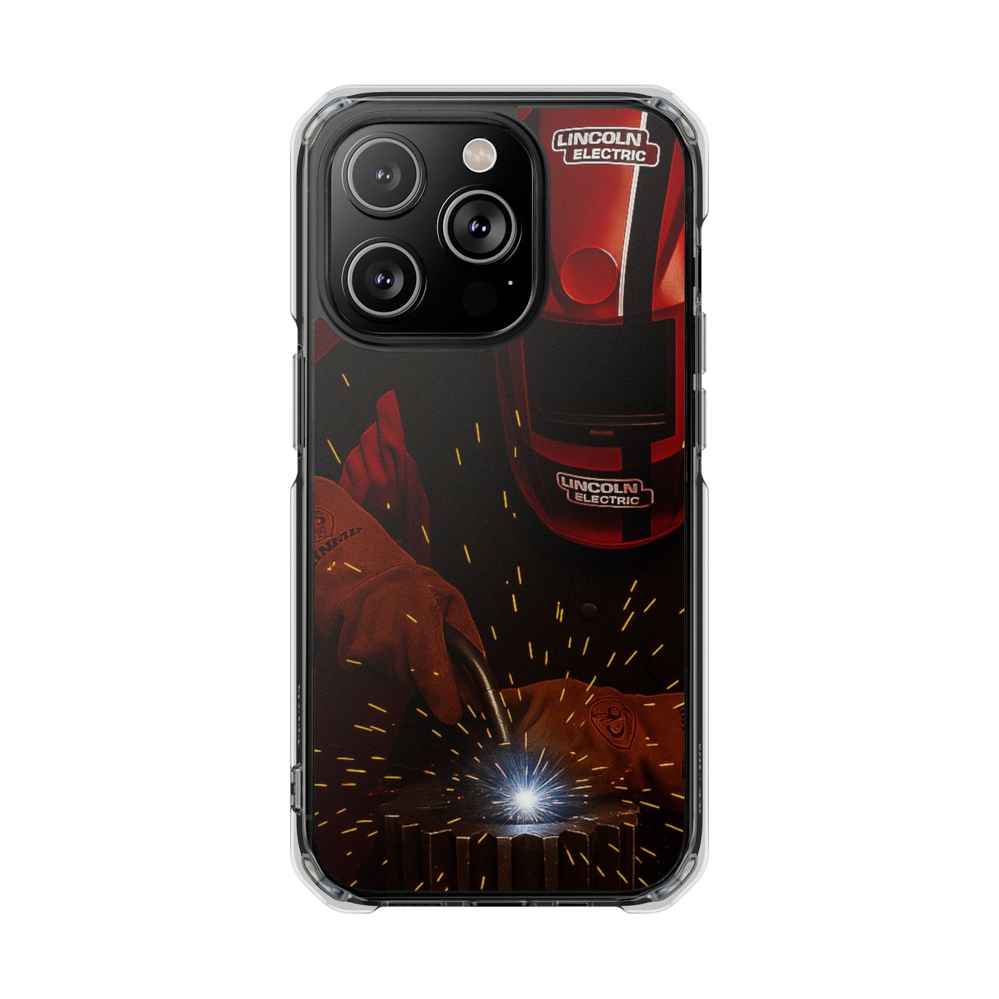 Lincoln Welder - Fundas magnéticas transparentes resistentes a impactos para iPhone