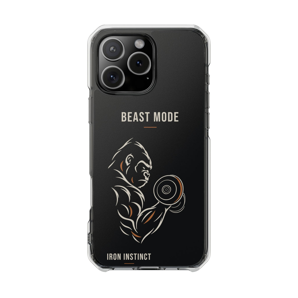 Beast Mode - Iron Instinct - Black - Magnetic Clear Impact iPhone Case