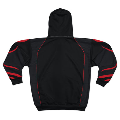 Flames Edge – Black & Red Zip Hoodie