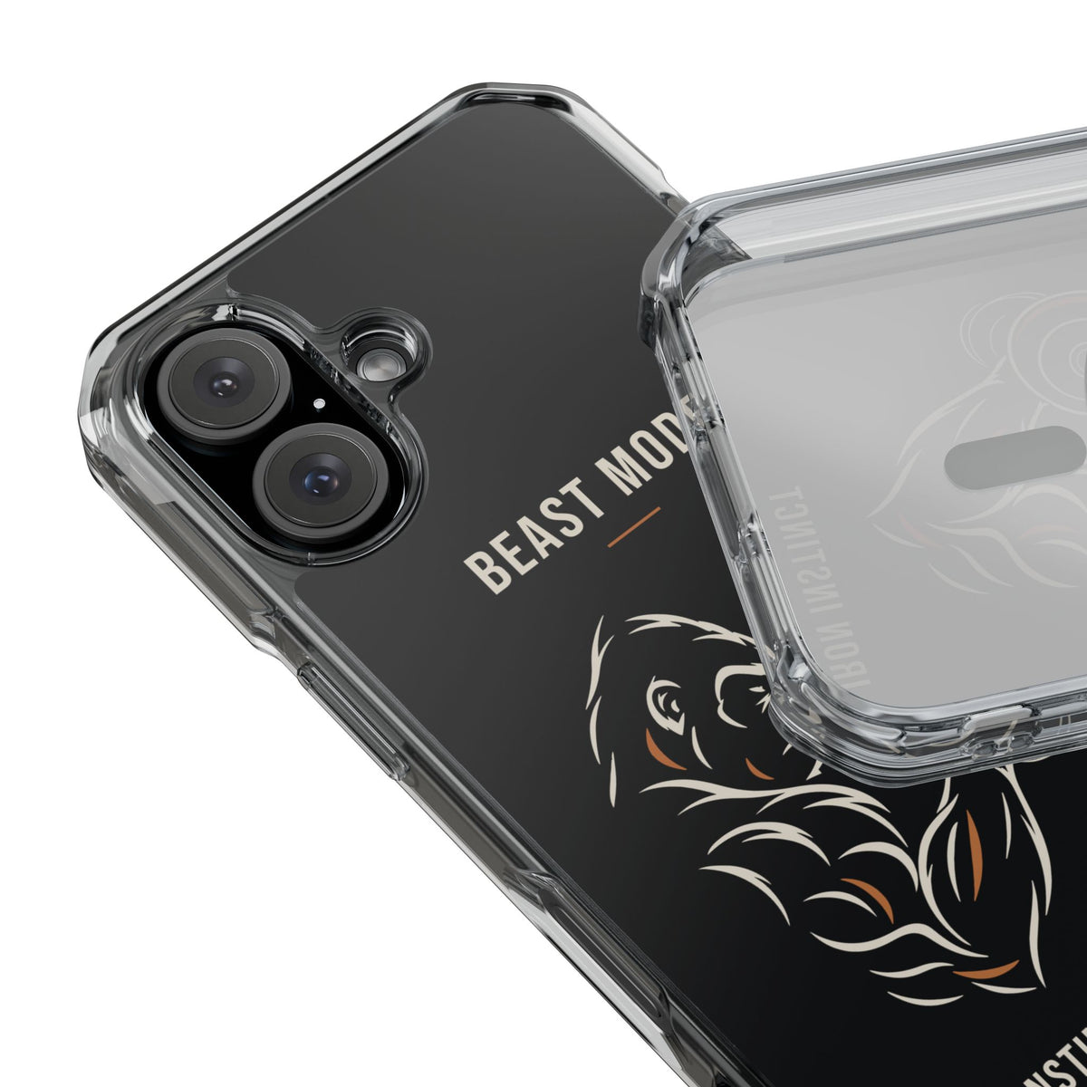 Beast Mode - Iron Instinct - Black - Magnetic Clear Impact iPhone Case