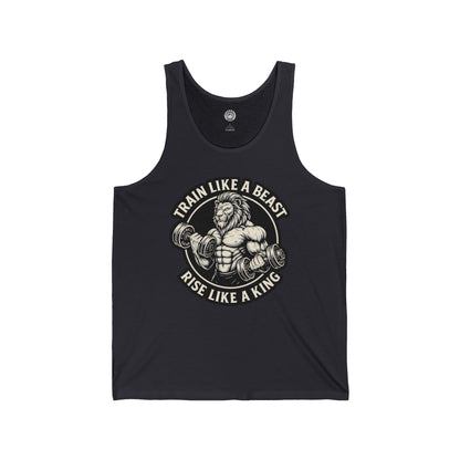 Beast Mode Serie – Trainiere wie ein Biest, erhebe dich wie ein König – Unisex Jersey Tank Top