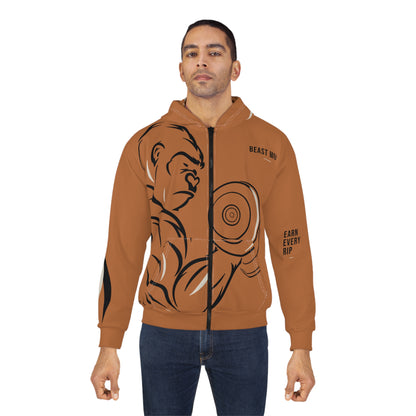 Beast Mode - Iron Instinct - Burnt Orange - Unisex Zip Hoodie
