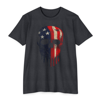 Painted Patriotic Skull - T-shirt