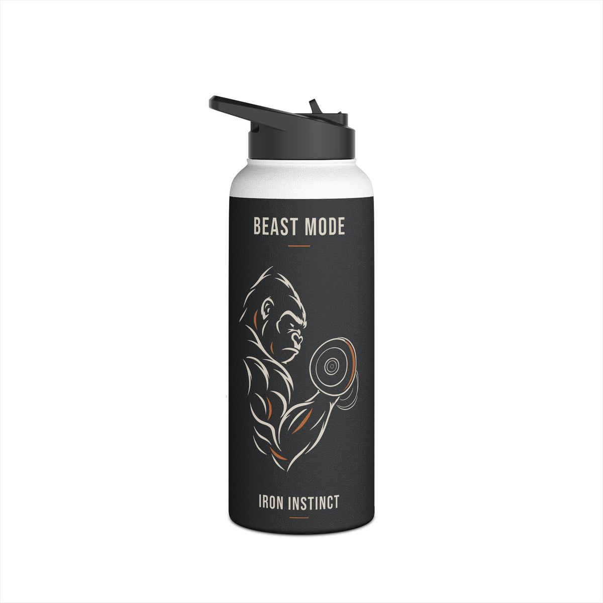 Beast Mode - Iron Instinct - Black - Stainless Steel Water Bottle