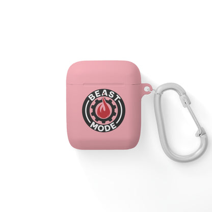 Beast Mode AirPods Case Cover – Black & Red Flame Gear – Personalized with Your Gym Barcode