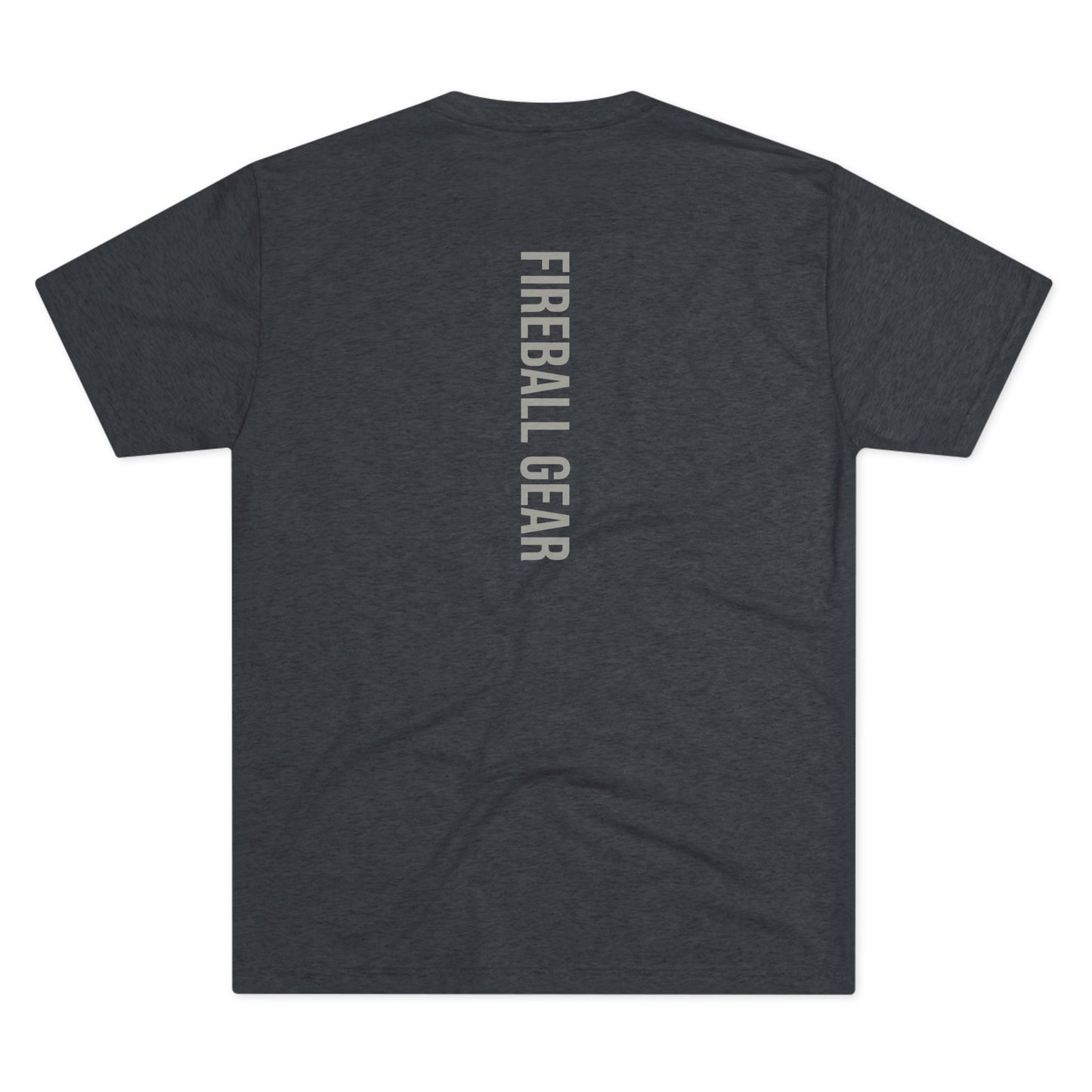Fireball Gear - Flame &amp; Gear - Gris y blanco - Camiseta unisex de mezcla triple