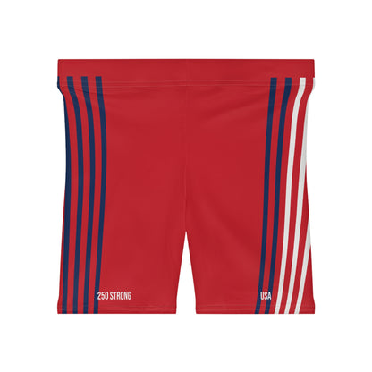 250 Strong - Red - Women's Biker Shorts