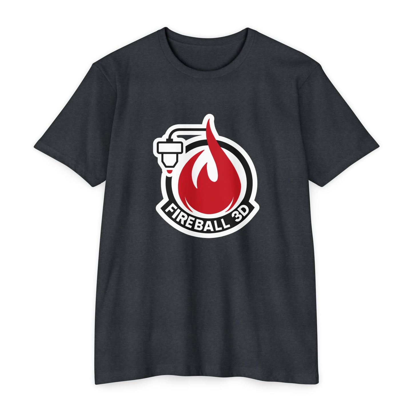 Camiseta unisex Fireball 3D - Outlined