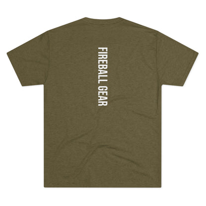 Fireball Gear - Flame & Gear Centered - White - Triblend T-shirt