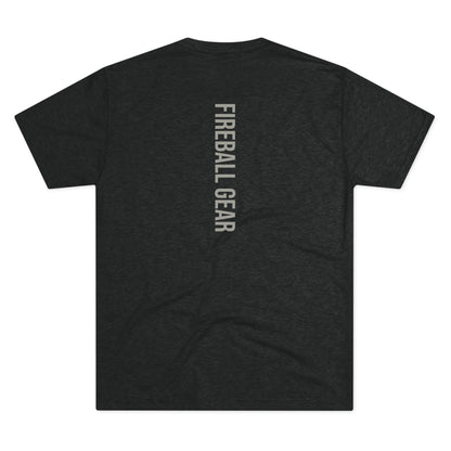 Fireball Gear - Flame &amp; Gear - Gris y blanco - Camiseta unisex de mezcla triple