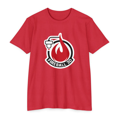 Camiseta unisex Fireball 3D - Outlined